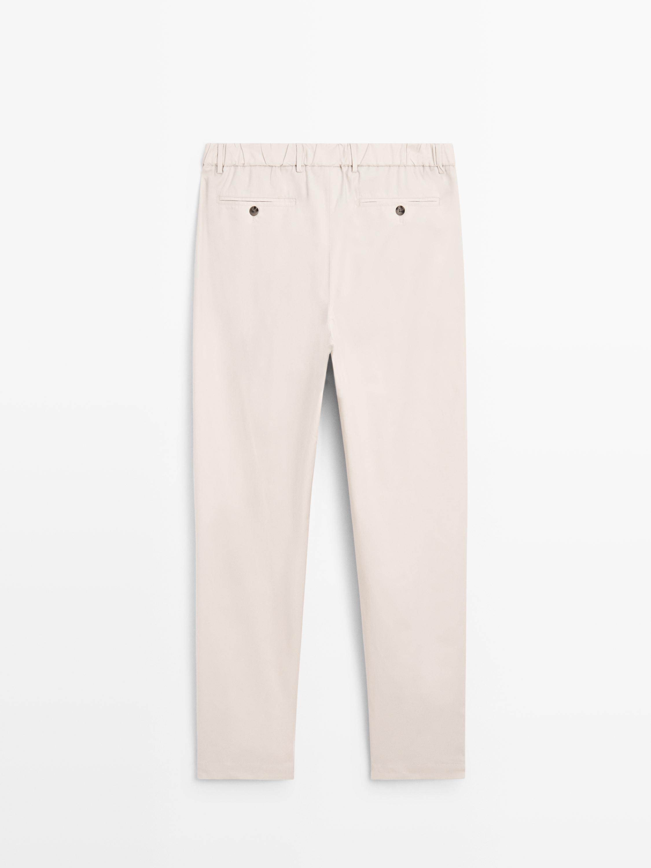 Jogger fit poplin trousers